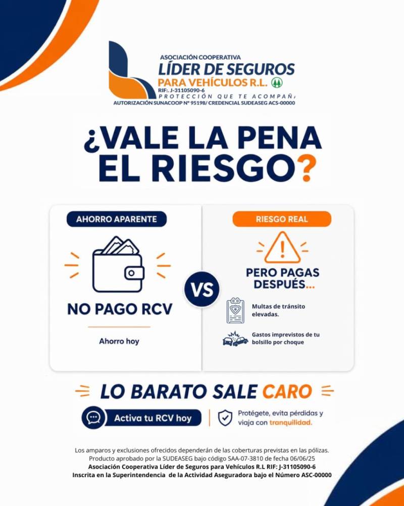No tener tu RCV vigente no es ahorro, es un riesgo innecesario.